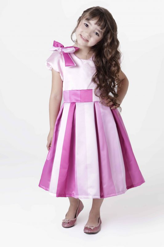 Vestido Infantil Princesa Rosa