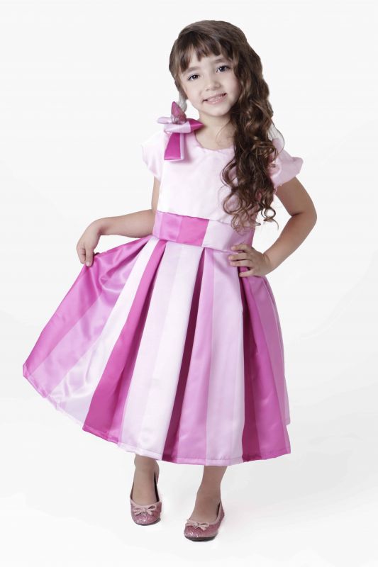 Vestido Infantil Princesa Rosa