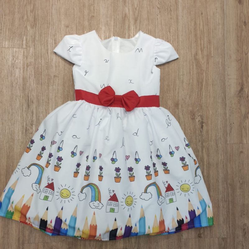 Vestido Infantil Aquarela