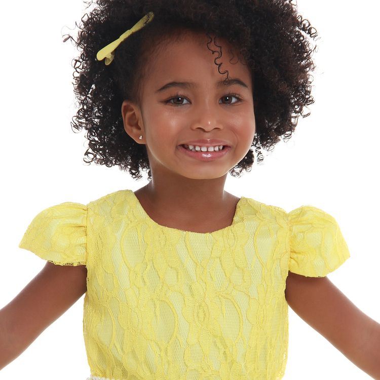 Vestido Amarelo Infantil Luxo