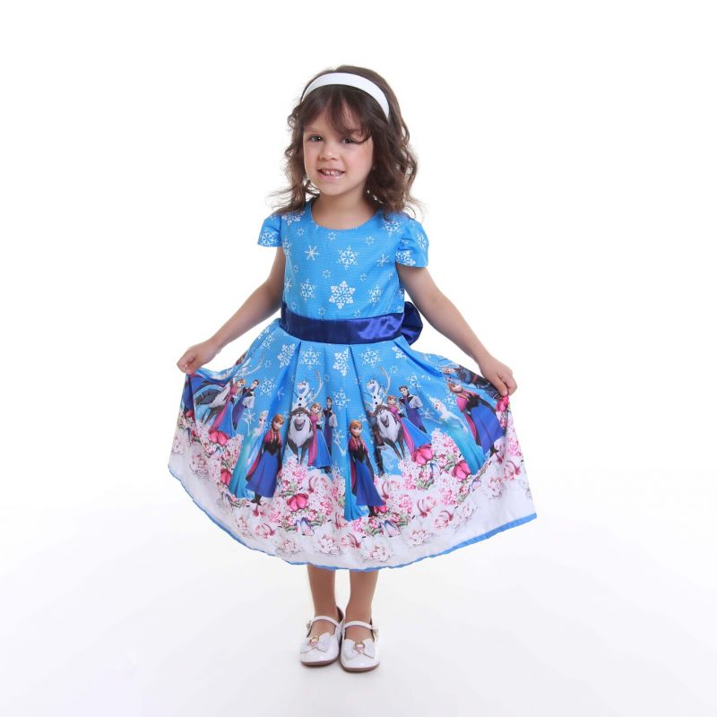 Vestido de Festa da Frozen Infantil