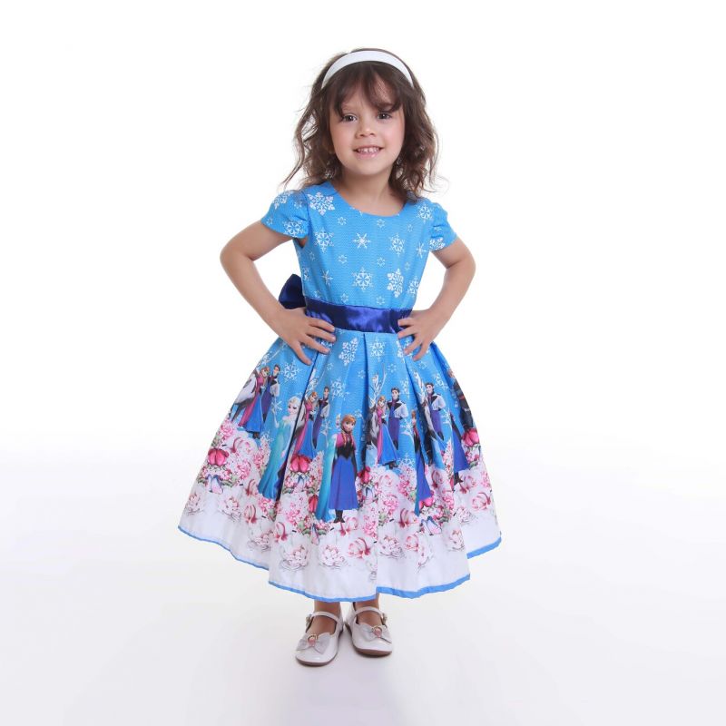 Vestido de Festa da Frozen Infantil