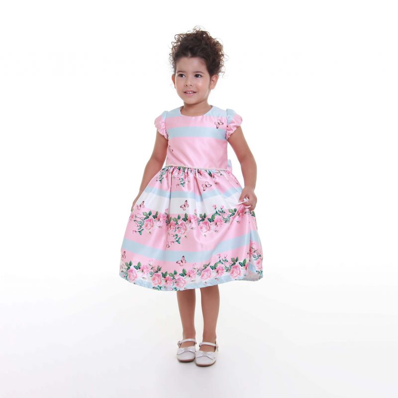 Vestido Infantil Salmo Floral