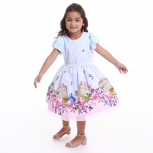 Vestido Infantil Luxo Jardim Encantado