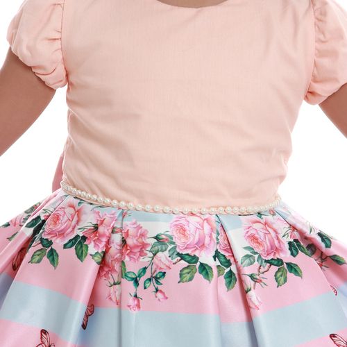 Vestido de Festa Infantil Salmao