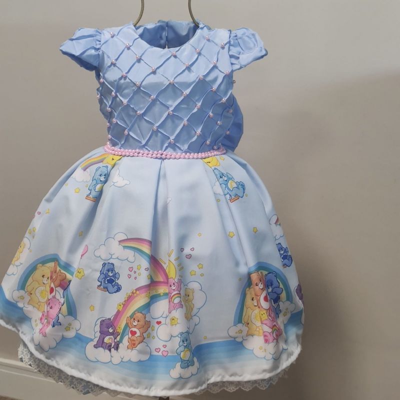 Vestido Infantil Ursinhos Carinhos Luxo