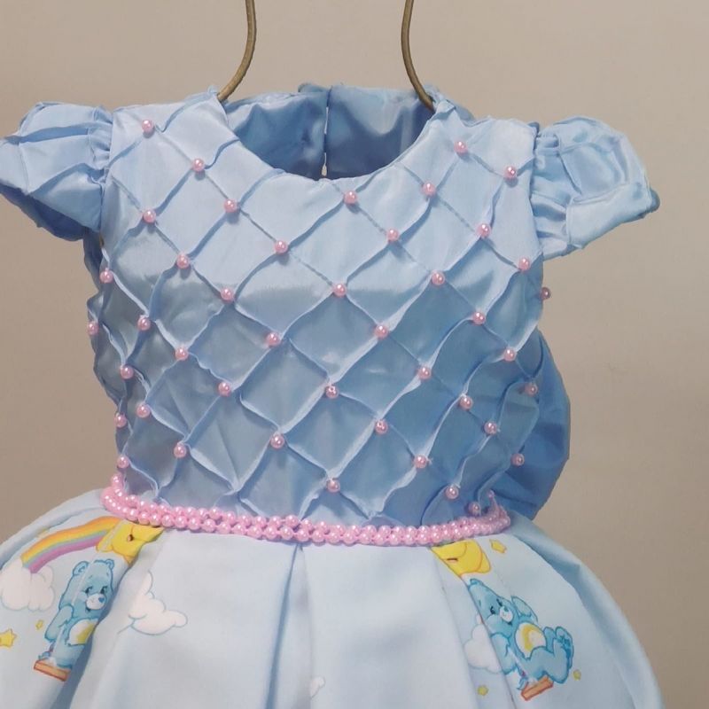 Vestido Infantil Ursinhos Carinhos Luxo