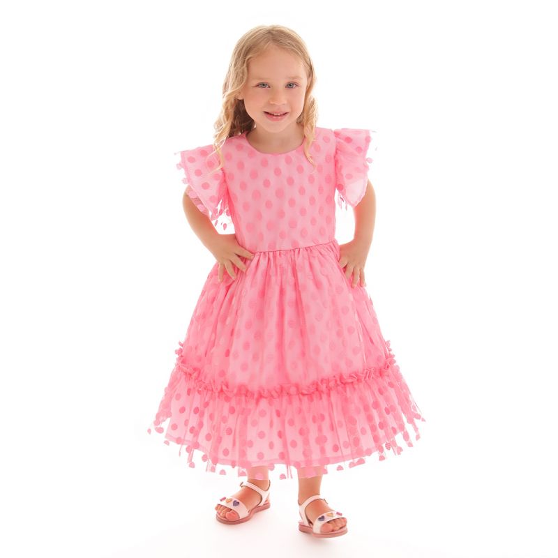 Vestido Infantil Princesa Tule Po Rosa