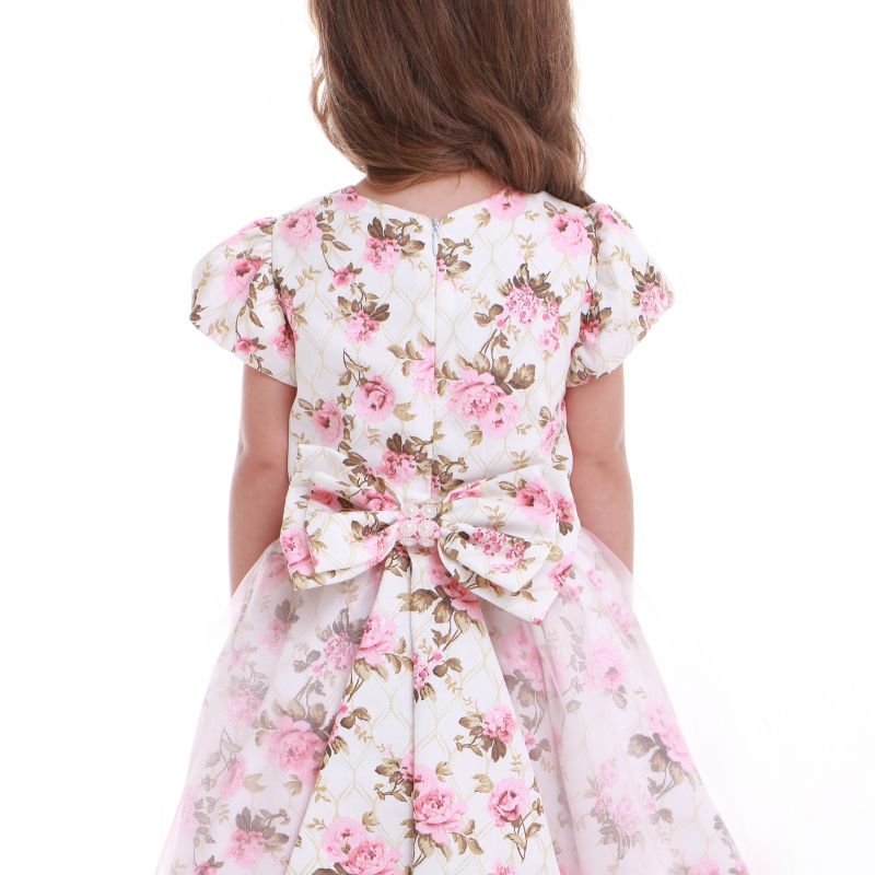 Vestido Infantil de Festa Princesa Floral Ros