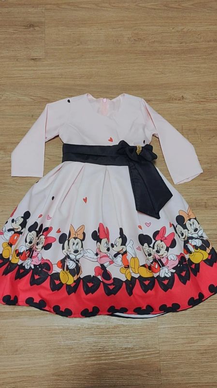 Vestido Infantil Rosa da Minnie