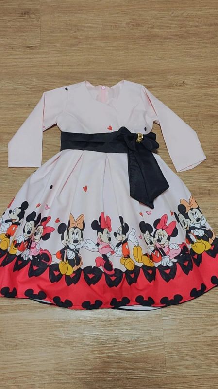 Vestido Infantil Rosa da Minnie