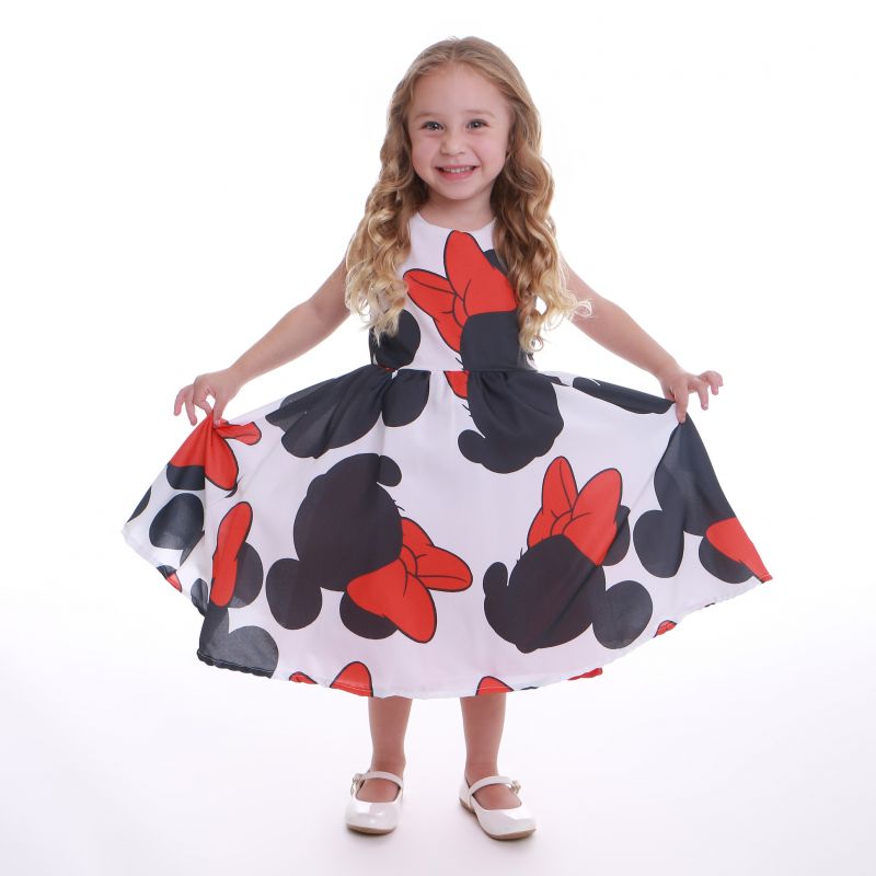 Vestido Infantil Temtico Minnie Vermelho Luxo Festa Aniversrio